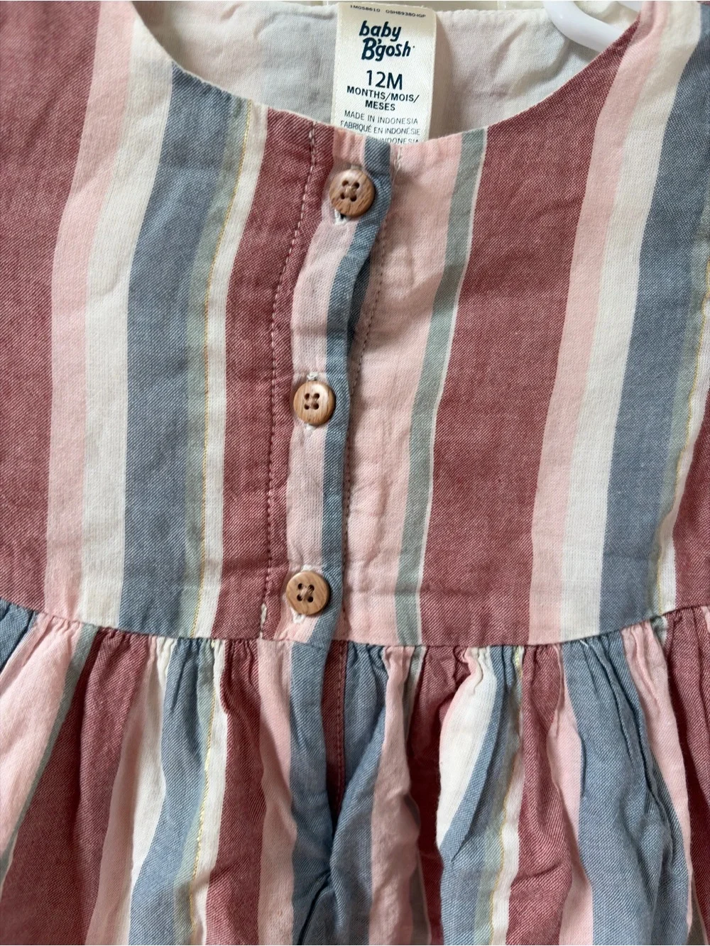 Striped Long-Sleeve Casual Dress for Kids - Pink & Blue